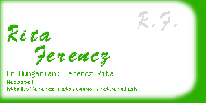 rita ferencz business card